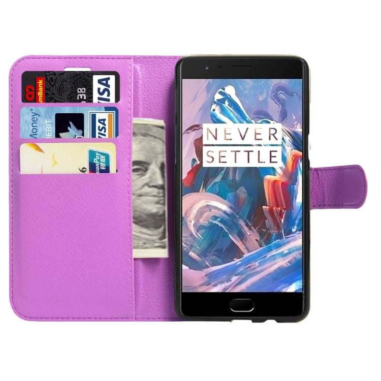 For OnePlus  3 & 3T Litchi Texture Horizontal Flip Leather Case with Magnetic Buckle & Holder & Card Slots & Wallet
