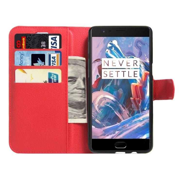 For OnePlus  3 & 3T Litchi Texture Horizontal Flip Leather Case with Magnetic Buckle & Holder & Card Slots & Wallet