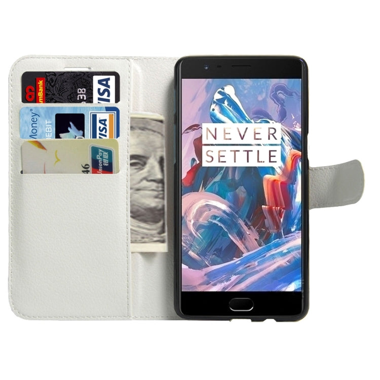 For OnePlus  3 & 3T Litchi Texture Horizontal Flip Leather Case with Magnetic Buckle & Holder & Card Slots & Wallet