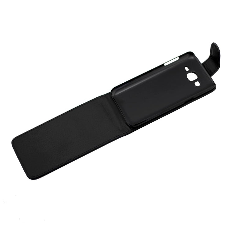 For Galaxy J2 (2016) / J210 Plain Texture Vertical Flip Leather Case Waist Bag with Magnetic Buckle(Black)