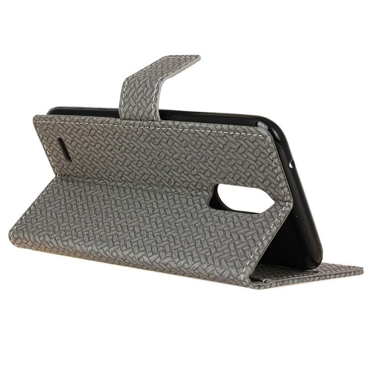 For LG K10 (2017) (EU Version) Knit Texture Horizontal Flip Leather Case with Holder & Card Slots & Wallet & Photo Frame