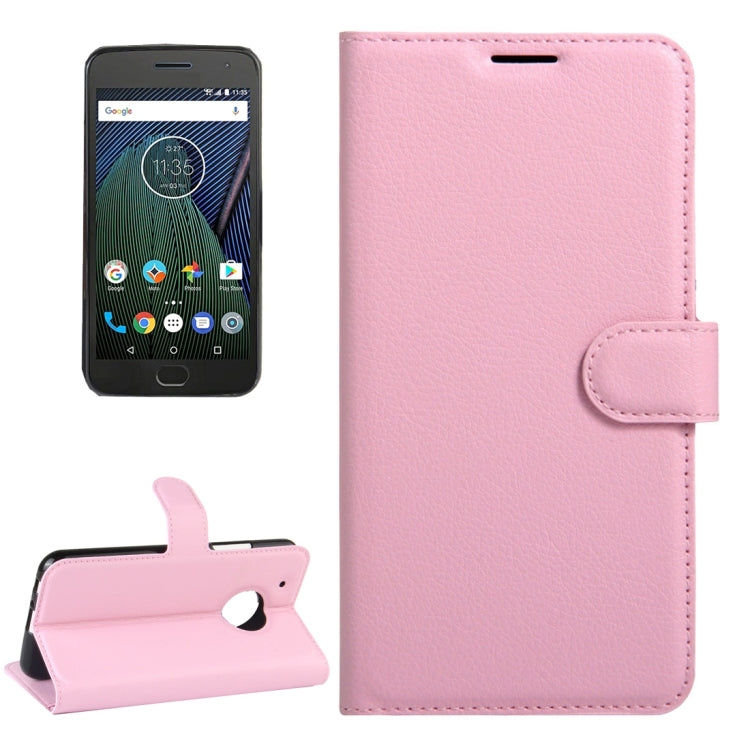For Motorola Moto G Plus (5th Gen.) Litchi Texture Horizontal Flip Leather Case with Magnetic Buckle & Holder & Card Slots & Wallet