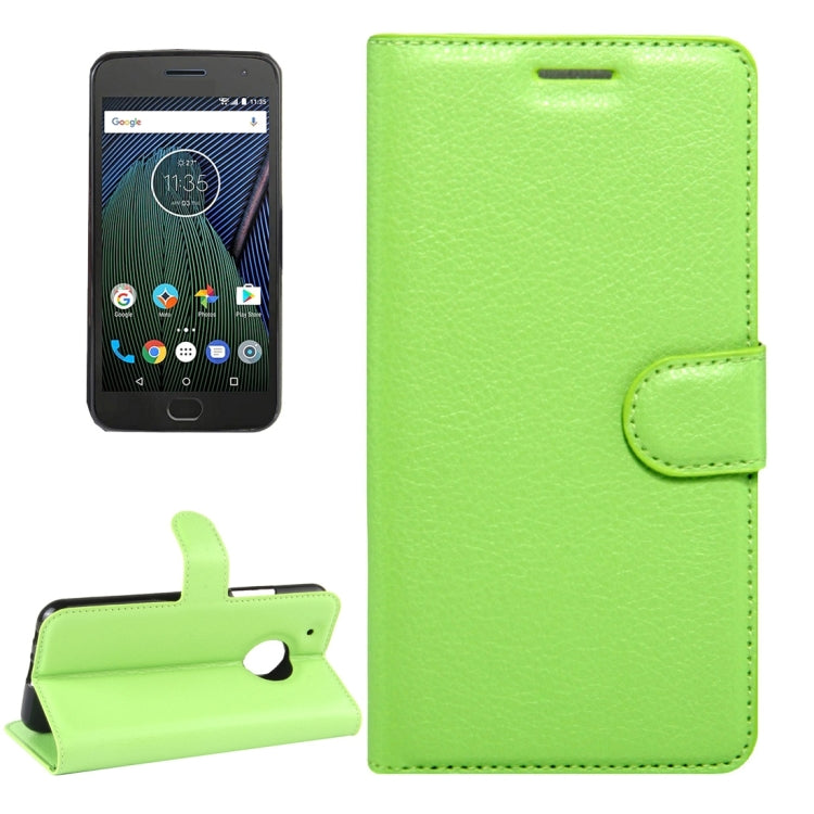 For Motorola Moto G Plus (5th Gen.) Litchi Texture Horizontal Flip Leather Case with Magnetic Buckle & Holder & Card Slots & Wallet