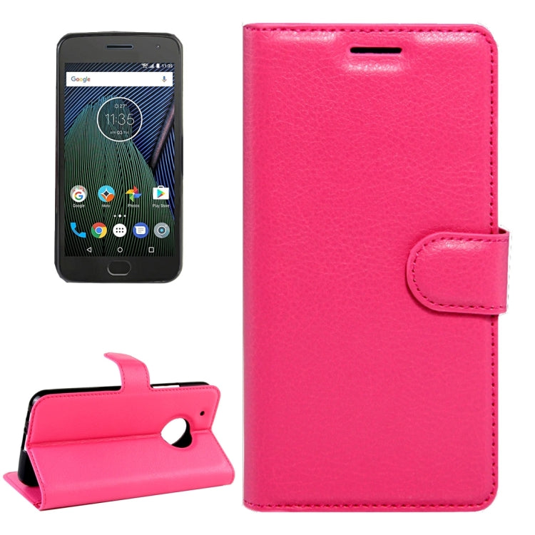 For Motorola Moto G Plus (5th Gen.) Litchi Texture Horizontal Flip Leather Case with Magnetic Buckle & Holder & Card Slots & Wallet