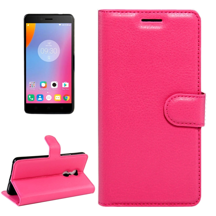 For Lenovo K6 Note Litchi Texture Horizontal Flip Leather Case with Magnetic Buckle & Holder & Card Slots & Wallet