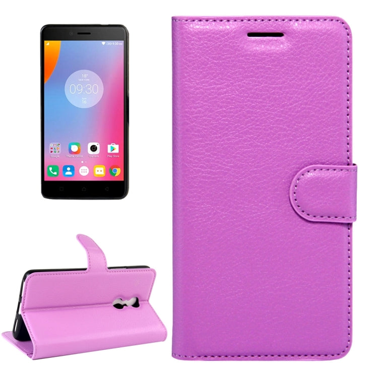 For Lenovo K6 Note Litchi Texture Horizontal Flip Leather Case with Magnetic Buckle & Holder & Card Slots & Wallet