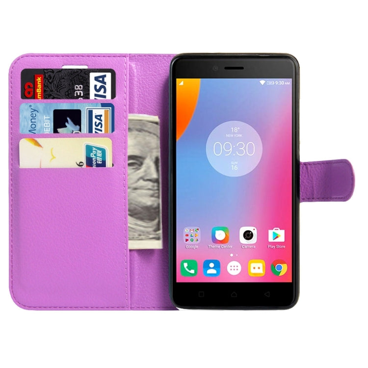 For Lenovo K6 Note Litchi Texture Horizontal Flip Leather Case with Magnetic Buckle & Holder & Card Slots & Wallet