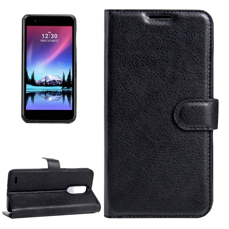 For LG K8 (2017) EU Version Litchi Texture Horizontal Flip Leather Case with Magnetic Buckle & Holder & Card Slots & Wallet