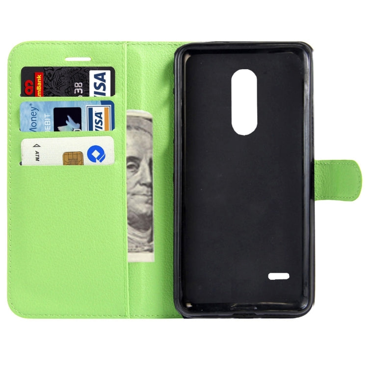 For LG K8 (2017) EU Version Litchi Texture Horizontal Flip Leather Case with Magnetic Buckle & Holder & Card Slots & Wallet