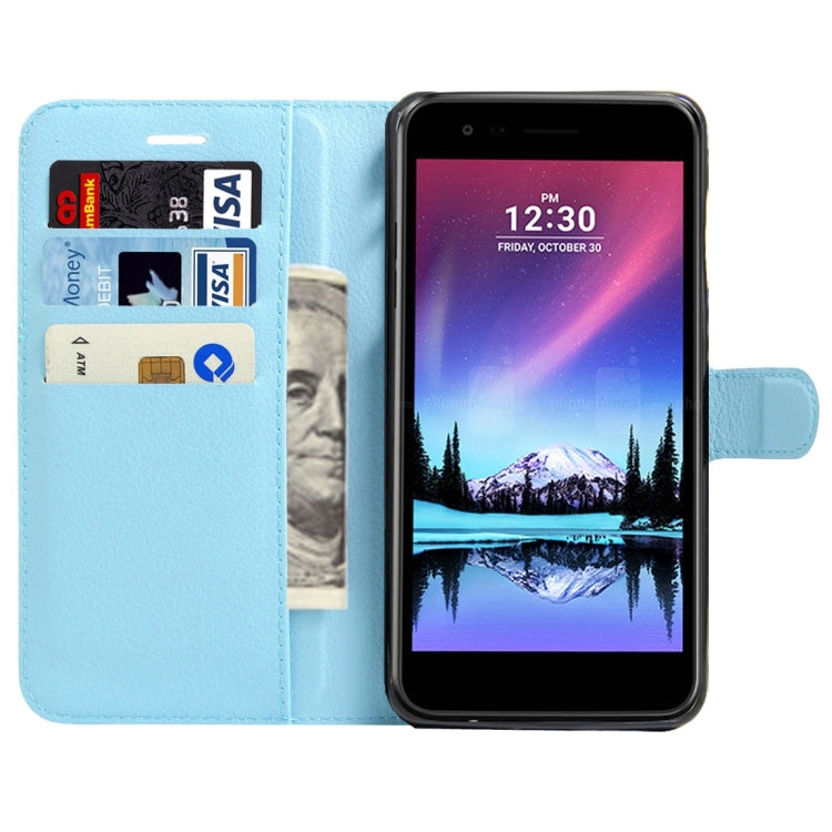 For LG K8 (2017) EU Version Litchi Texture Horizontal Flip Leather Case with Magnetic Buckle & Holder & Card Slots & Wallet