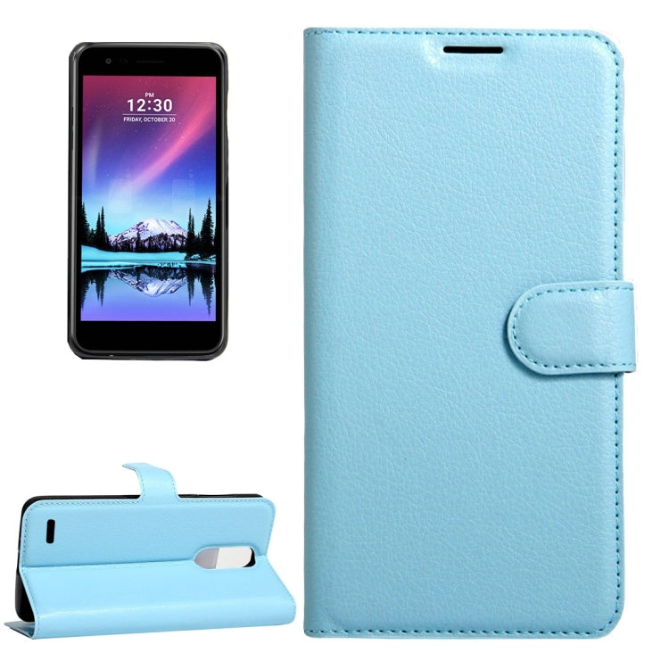 For LG K8 (2017) EU Version Litchi Texture Horizontal Flip Leather Case with Magnetic Buckle & Holder & Card Slots & Wallet