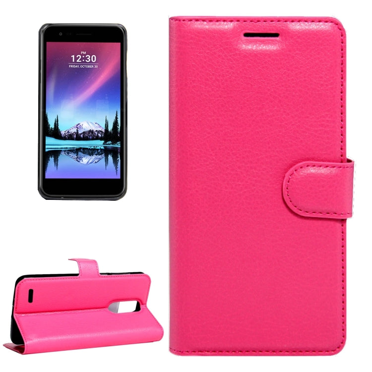 For LG K8 (2017) EU Version Litchi Texture Horizontal Flip Leather Case with Magnetic Buckle & Holder & Card Slots & Wallet