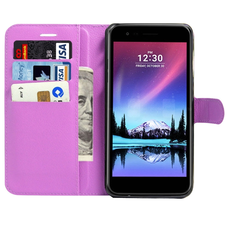 For LG K8 (2017) EU Version Litchi Texture Horizontal Flip Leather Case with Magnetic Buckle & Holder & Card Slots & Wallet