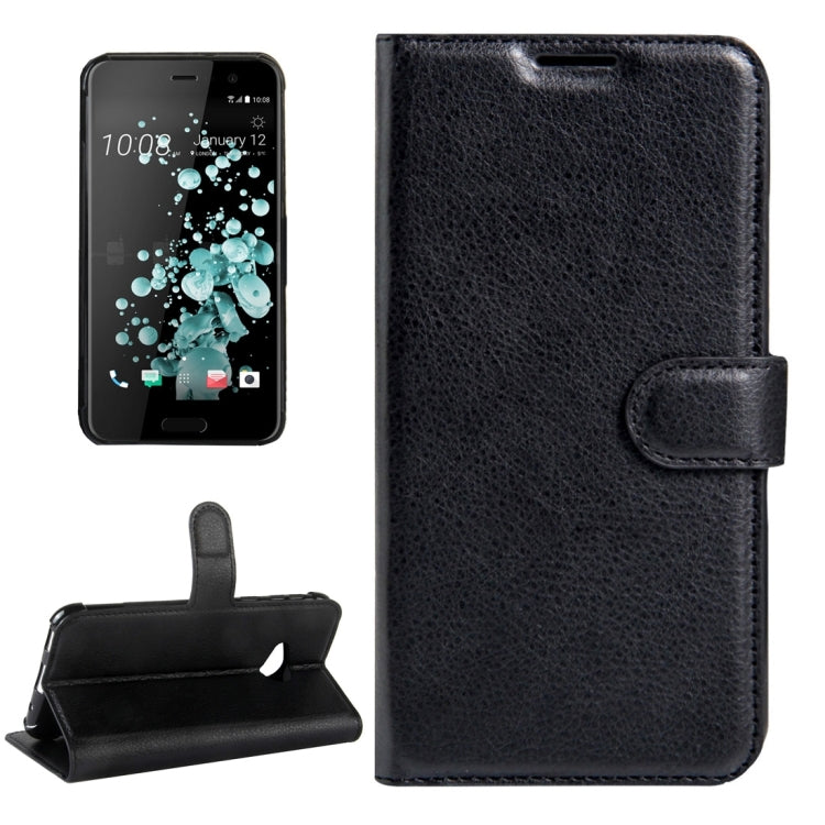 For HTC U Play Litchi Texture Horizontal Flip Leather Case with Magnetic Buckle & Holder & Card Slots & Wallet