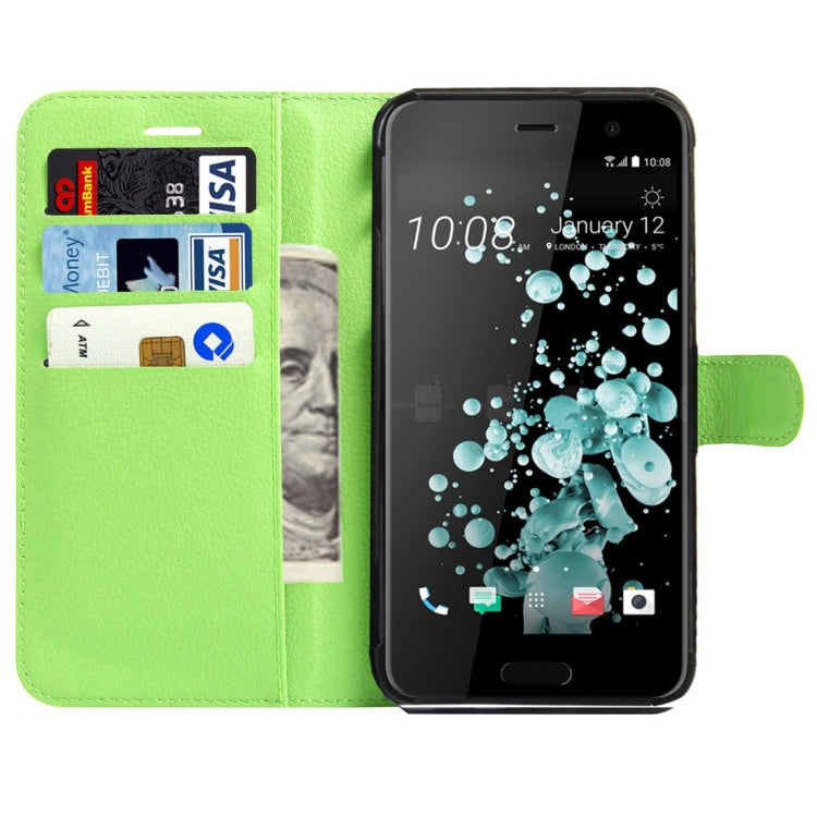 For HTC U Play Litchi Texture Horizontal Flip Leather Case with Magnetic Buckle & Holder & Card Slots & Wallet