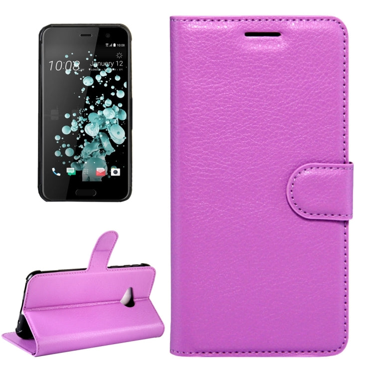 For HTC U Play Litchi Texture Horizontal Flip Leather Case with Magnetic Buckle & Holder & Card Slots & Wallet