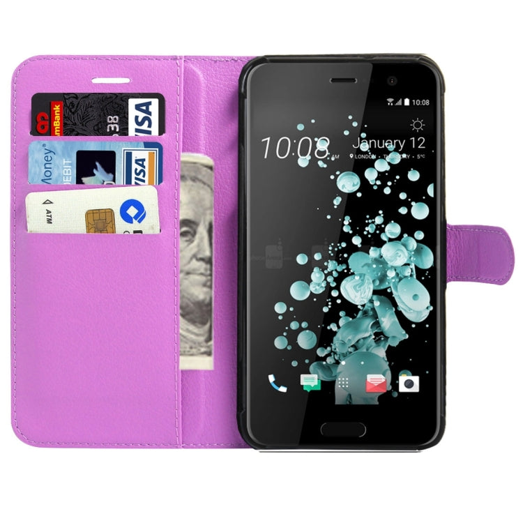 For HTC U Play Litchi Texture Horizontal Flip Leather Case with Magnetic Buckle & Holder & Card Slots & Wallet