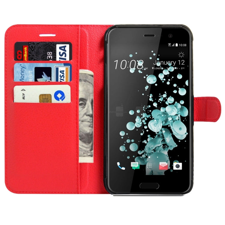 For HTC U Play Litchi Texture Horizontal Flip Leather Case with Magnetic Buckle & Holder & Card Slots & Wallet