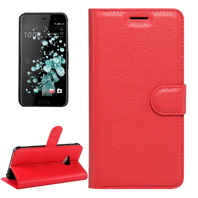 For HTC U Play Litchi Texture Horizontal Flip Leather Case with Magnetic Buckle & Holder & Card Slots & Wallet