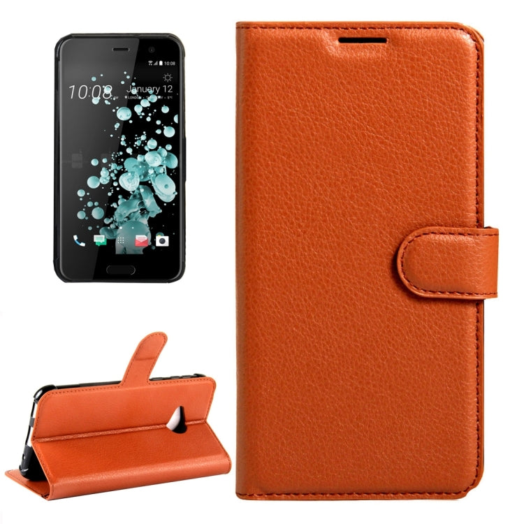 For HTC U Play Litchi Texture Horizontal Flip Leather Case with Magnetic Buckle & Holder & Card Slots & Wallet