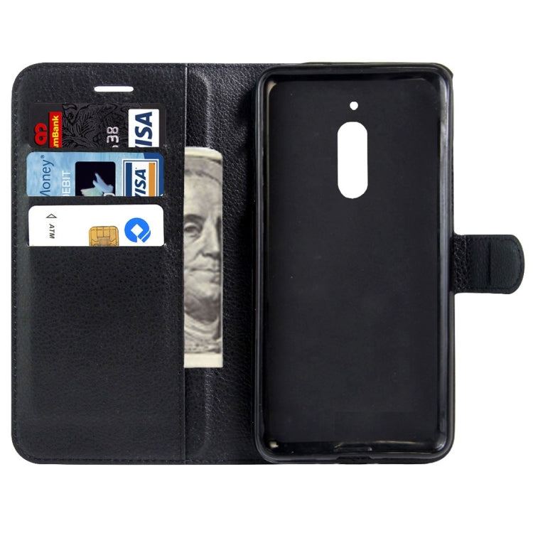 For Nokia 6 Litchi Texture Horizontal Flip Leather Case with Magnetic Buckle & Holder & Card Slots & Wallet