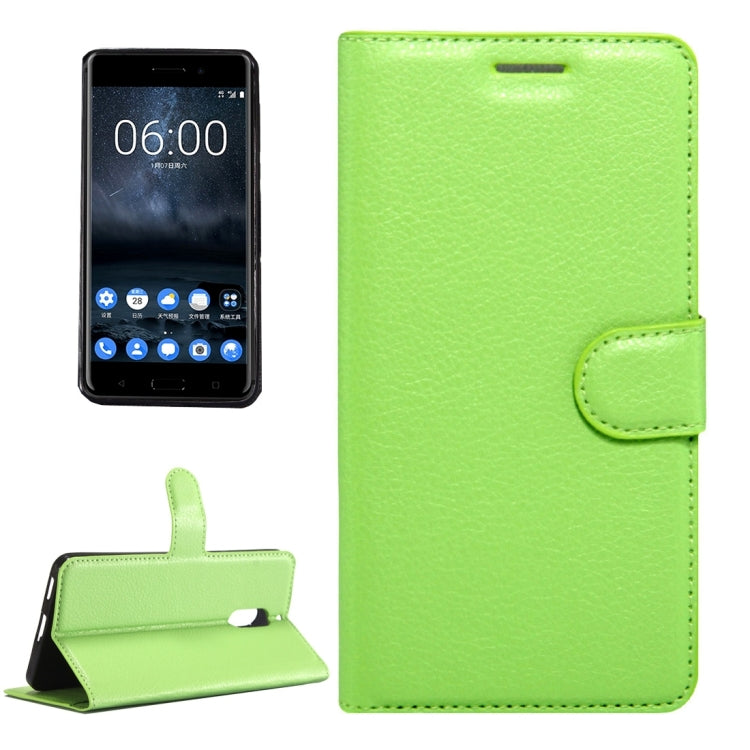 For Nokia 6 Litchi Texture Horizontal Flip Leather Case with Magnetic Buckle & Holder & Card Slots & Wallet