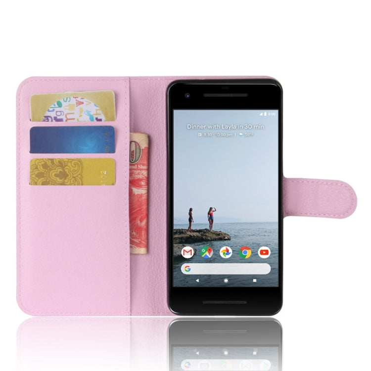 For Google Pixel 2 Litchi Texture Horizontal Flip Leather Case with Holder & Card Slots & Wallet