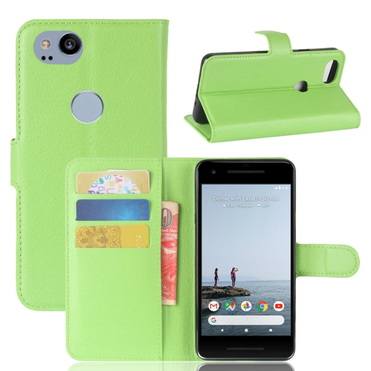 For Google Pixel 2 Litchi Texture Horizontal Flip Leather Case with Holder & Card Slots & Wallet