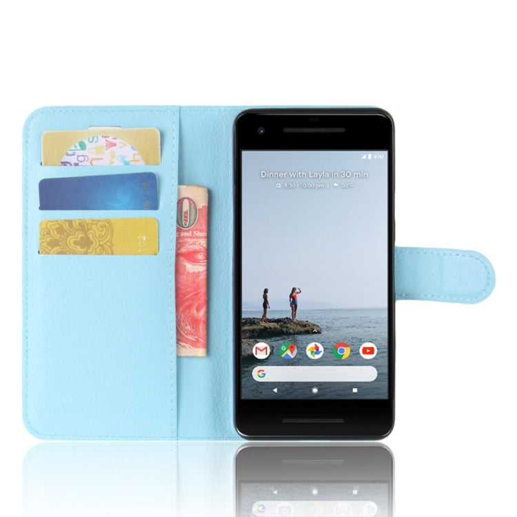 For Google Pixel 2 Litchi Texture Horizontal Flip Leather Case with Holder & Card Slots & Wallet