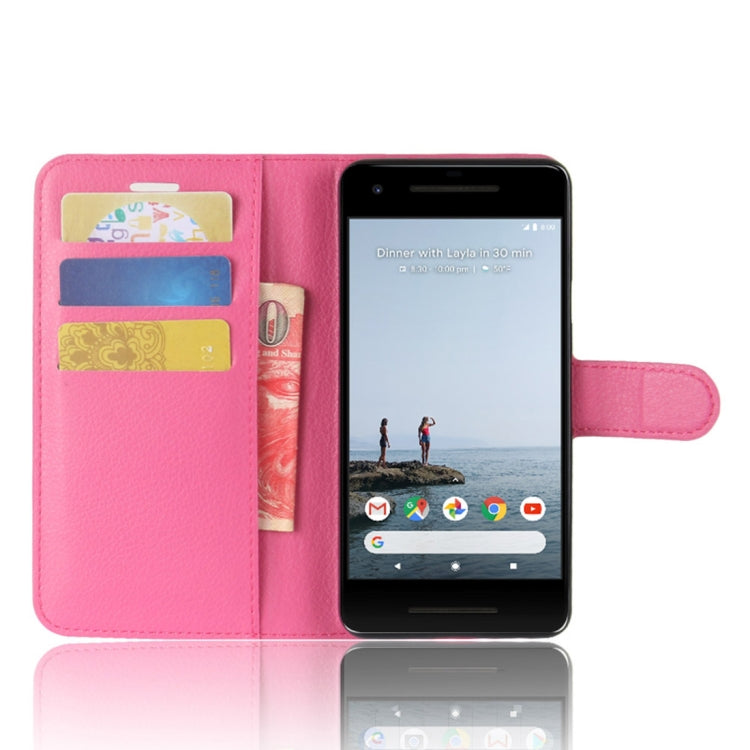 For Google Pixel 2 Litchi Texture Horizontal Flip Leather Case with Holder & Card Slots & Wallet