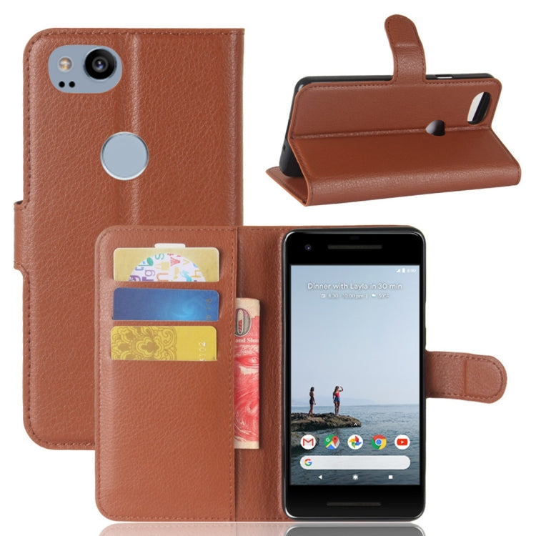 For Google Pixel 2 Litchi Texture Horizontal Flip Leather Case with Holder & Card Slots & Wallet