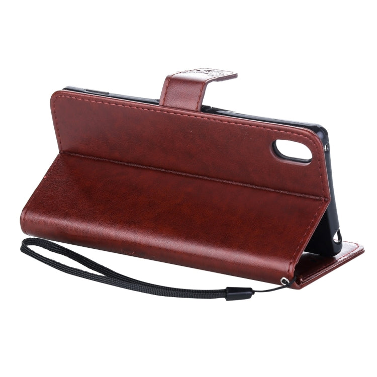 For Sony Xperia Z4 Crazy Horse Texture Printing Horizontal Flip Leather Case with Holder & Card Slots & Wallet & Lanyard