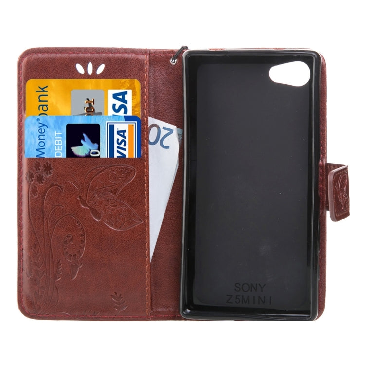 For Sony Xperia Z5 Mini Crazy Horse Texture Printing Horizontal Flip Leather Case with Holder & Card Slots & Wallet & Lanyard