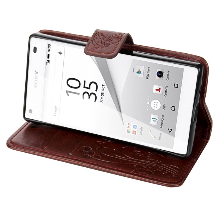 For Sony Xperia Z5 Mini Crazy Horse Texture Printing Horizontal Flip Leather Case with Holder & Card Slots & Wallet & Lanyard