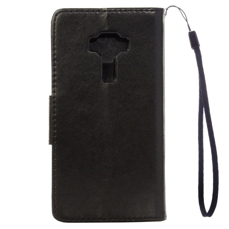 For Asus ZenFone 3 / ZE552KL Pressed Flowers Pattern Leather Case with Holder & Card Slots & Wallet