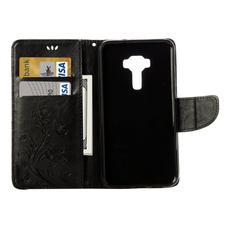 For Asus ZenFone 3 / ZE552KL Pressed Flowers Pattern Leather Case with Holder & Card Slots & Wallet