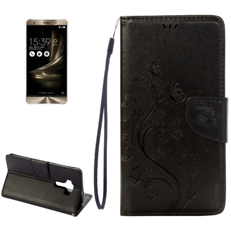 For Asus ZenFone 3 / ZE552KL Pressed Flowers Pattern Leather Case with Holder & Card Slots & Wallet