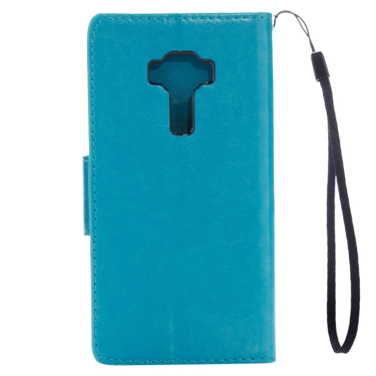 For Asus ZenFone 3 / ZE552KL Pressed Flowers Pattern Leather Case with Holder & Card Slots & Wallet