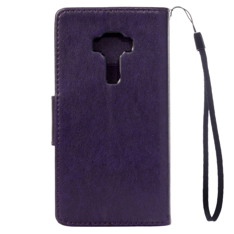 For Asus ZenFone 3 / ZE552KL Pressed Flowers Pattern Leather Case with Holder & Card Slots & Wallet