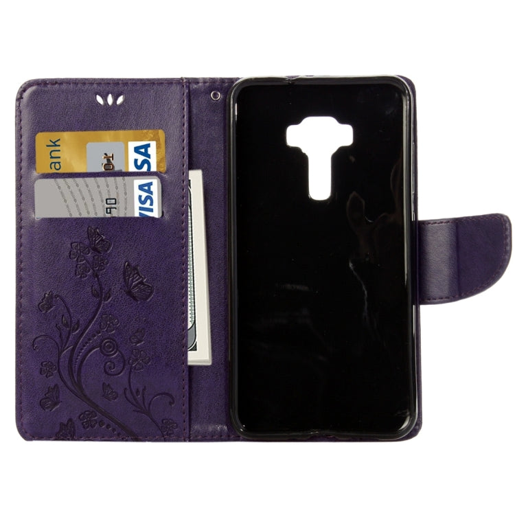 For Asus ZenFone 3 / ZE552KL Pressed Flowers Pattern Leather Case with Holder & Card Slots & Wallet