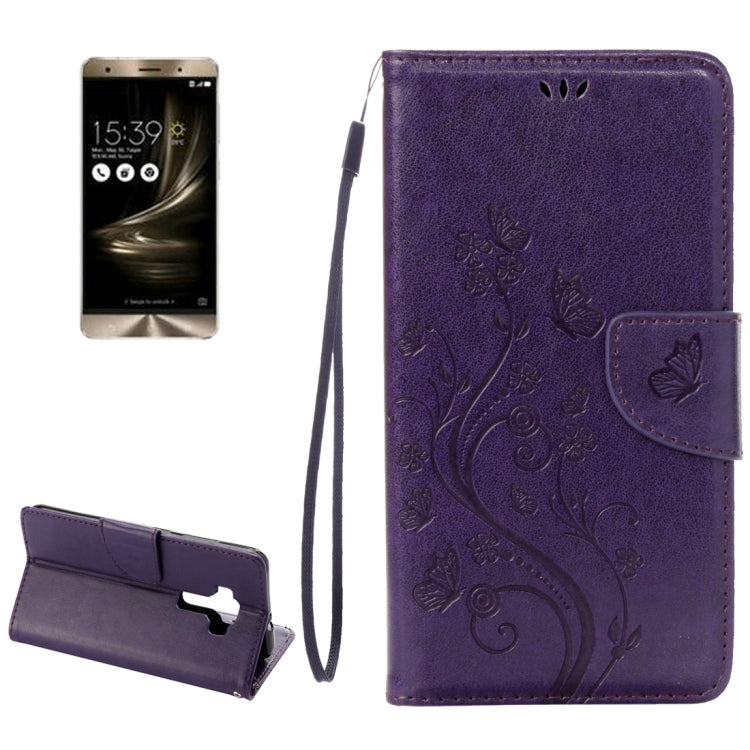 For Asus ZenFone 3 / ZE552KL Pressed Flowers Pattern Leather Case with Holder & Card Slots & Wallet