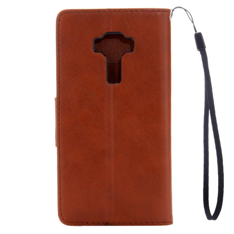For Asus ZenFone 3 / ZE552KL Pressed Flowers Pattern Leather Case with Holder & Card Slots & Wallet