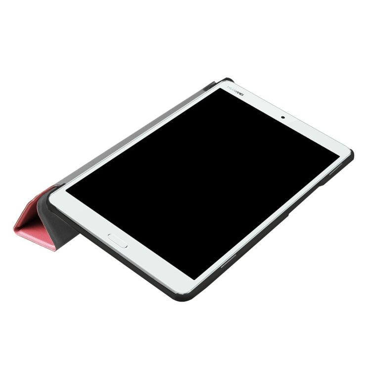 Huawei MediaPad M3 Lite 8.0 Custer Texture Horizontal Deformation Flip Leather Case with Three-folding Holder & Sleep / Wake-up Function