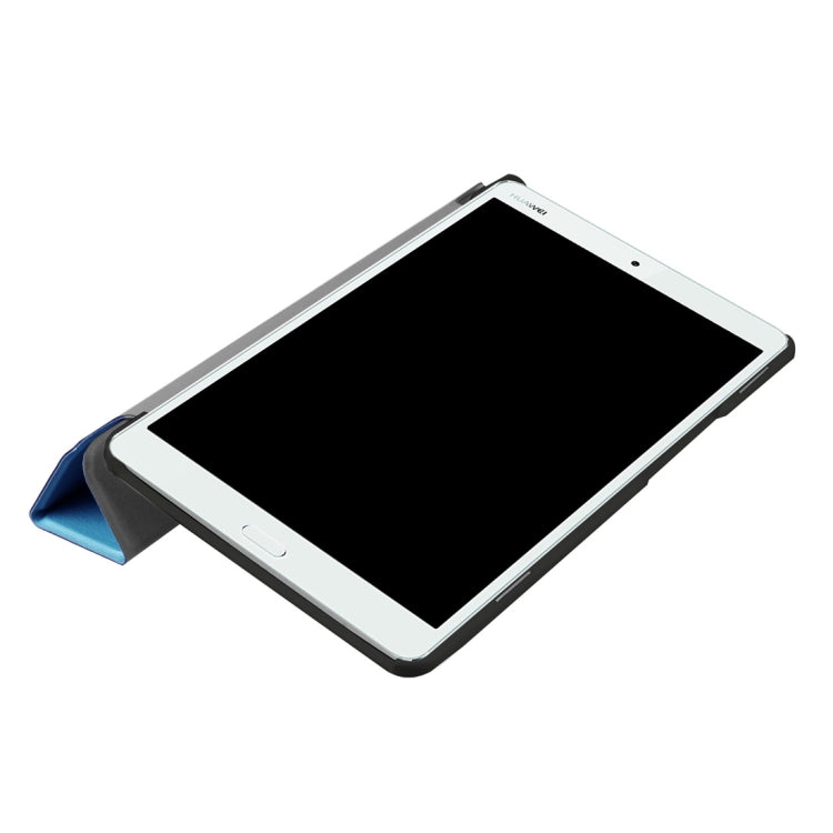 Huawei MediaPad M3 Lite 8.0 Custer Texture Horizontal Deformation Flip Leather Case with Three-folding Holder & Sleep / Wake-up Function