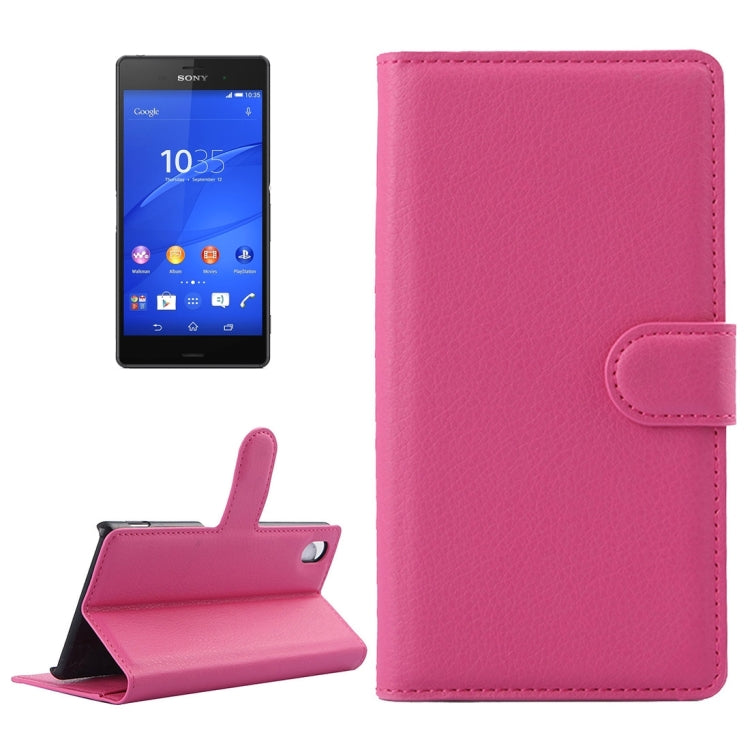 For Sony Xperia Z3 / L55U / L55T Litchi Texture Horizontal Flip Leather Case with Holder & Card Slots & Wallet
