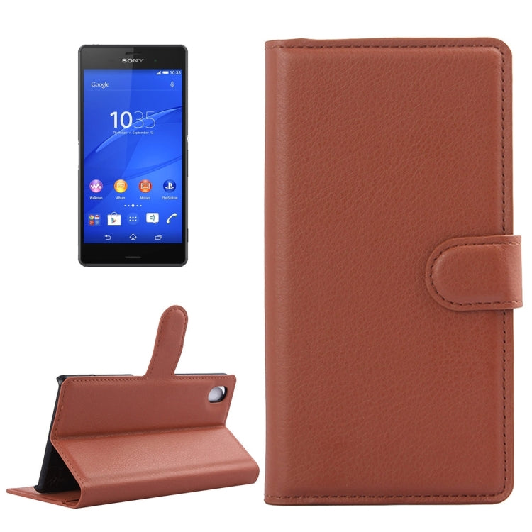 For Sony Xperia Z3 / L55U / L55T Litchi Texture Horizontal Flip Leather Case with Holder & Card Slots & Wallet