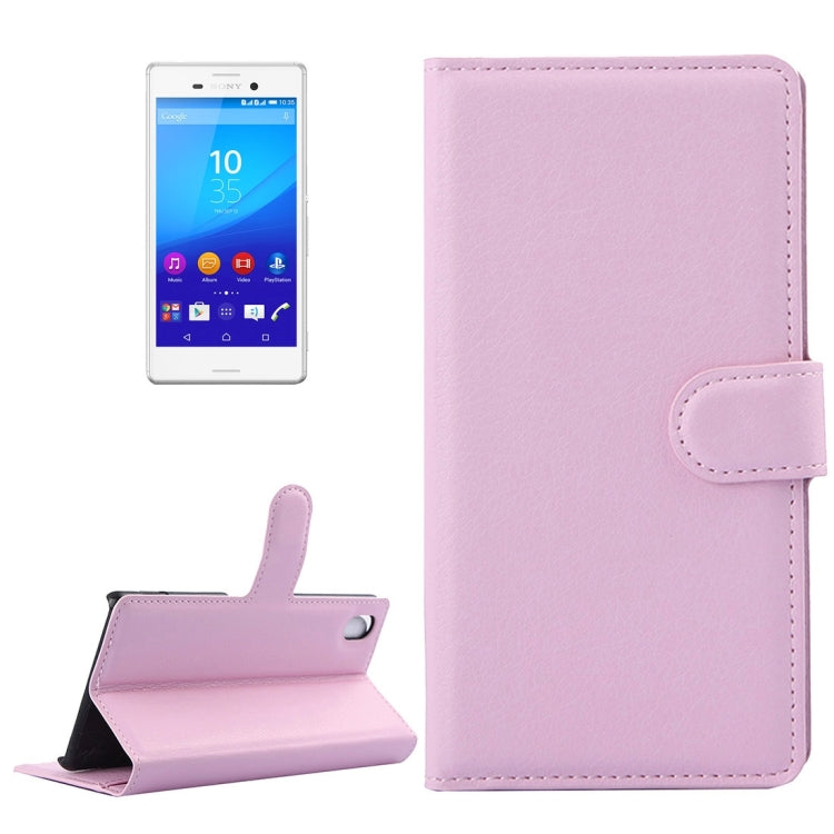 For Sony Xperia M4 Aqua Litchi Texture Horizontal Flip Leather Case with Holder & Card Slots & Wallet