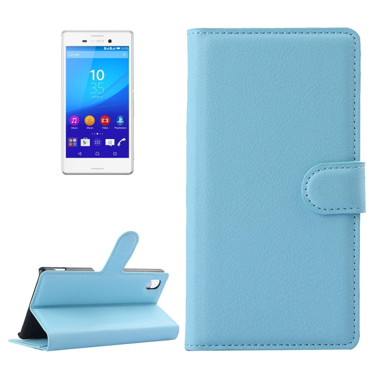 For Sony Xperia M4 Aqua Litchi Texture Horizontal Flip Leather Case with Holder & Card Slots & Wallet