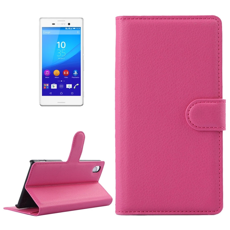 For Sony Xperia M4 Aqua Litchi Texture Horizontal Flip Leather Case with Holder & Card Slots & Wallet