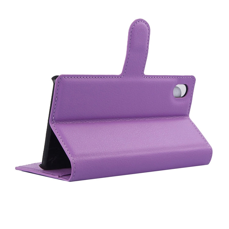 For Sony Xperia M4 Aqua Litchi Texture Horizontal Flip Leather Case with Holder & Card Slots & Wallet